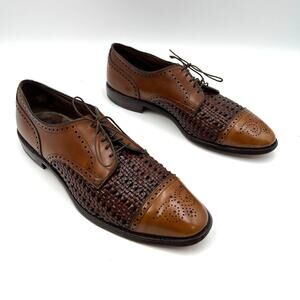 Allen Edmonds Sanford Leather Lace Ups In Oak Brown